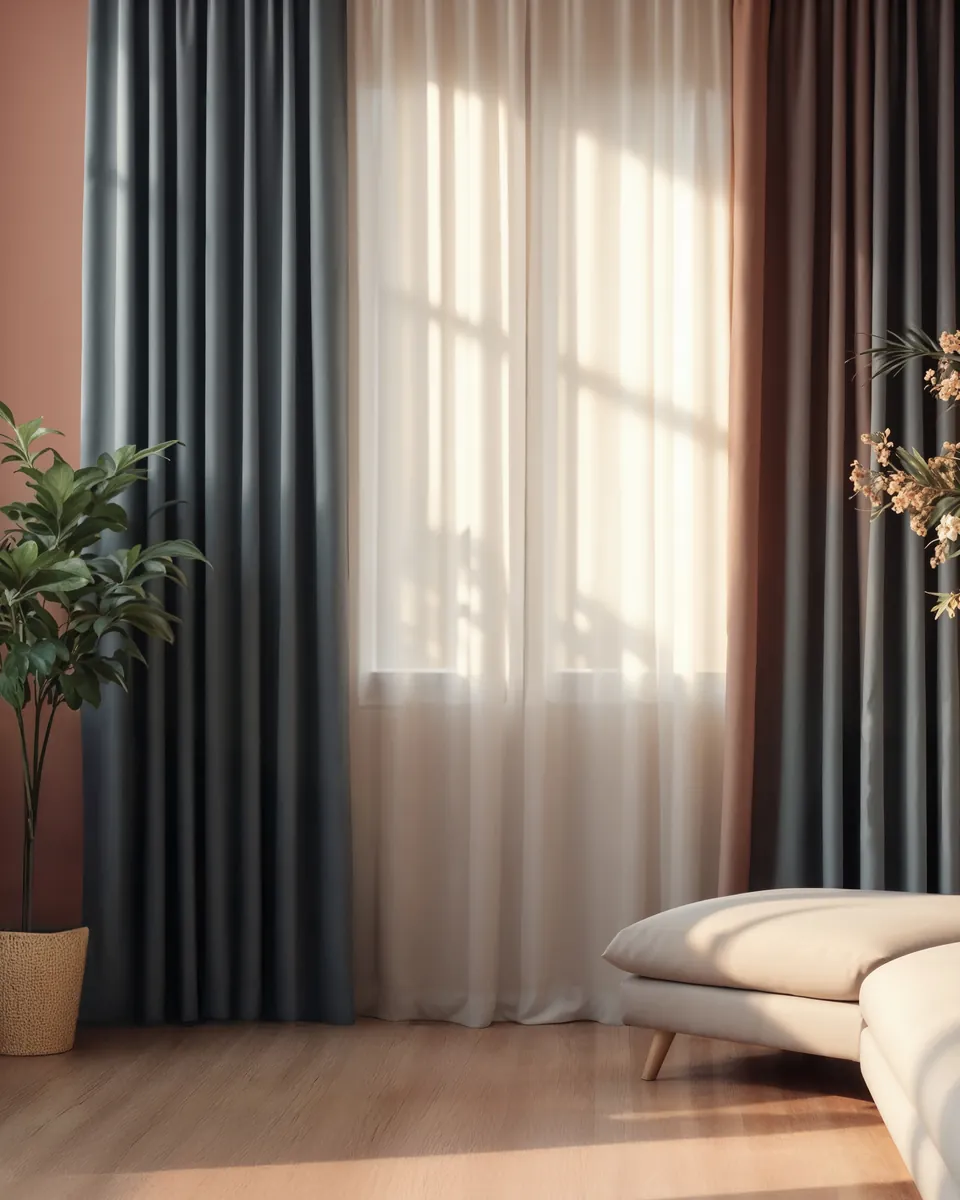 Rumors curtains with sheers in a living room
